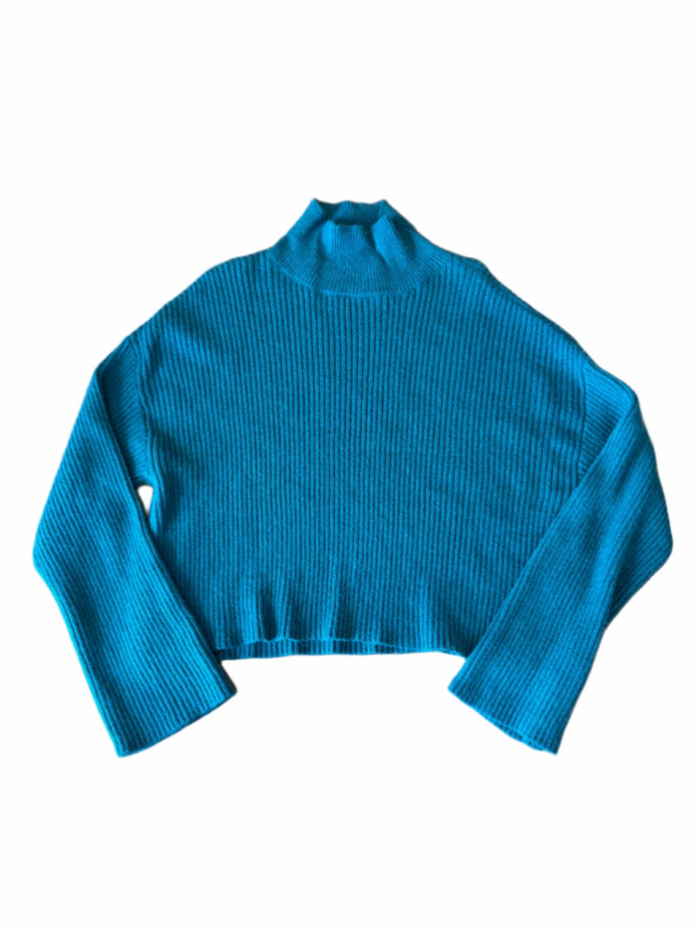 Jessica Simpson Blue Ribbed Turtleneck Sweater Size S